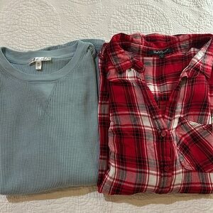 1X Bundlle Flannel and Thermal L/S shirts. Nearly New Warm and Soft